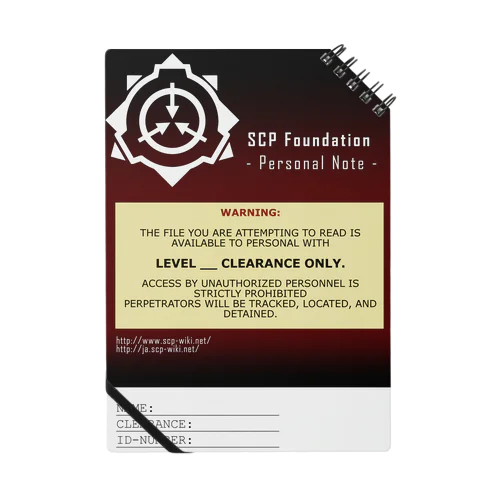 SCP財団ロゴグッズ-ノート赤[SCP Foundation] Notebook