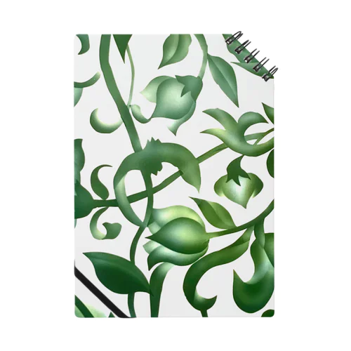 green flowers 緑の花唐草 Notebook