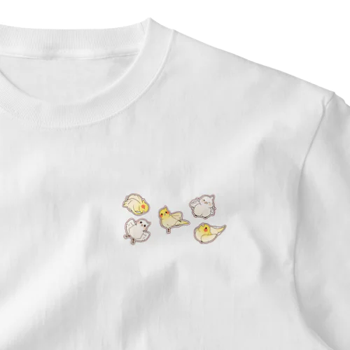 オカメインコまみれ(ルチノー・アルビノ) One Point T-Shirt