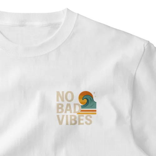 NO BAD VIBES – Wave & Sunset Edition One Point T-Shirt