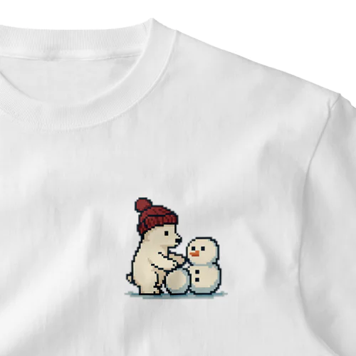 雪だるまを作るしろくまさん One Point T-Shirt