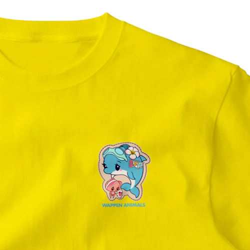 イルカちゃんスカイミント（ワッペンアニマル） One Point T-Shirt