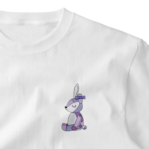 片耳がペコリィーなウサギさん - 紫陽花 - Ajisai One Point T-Shirt