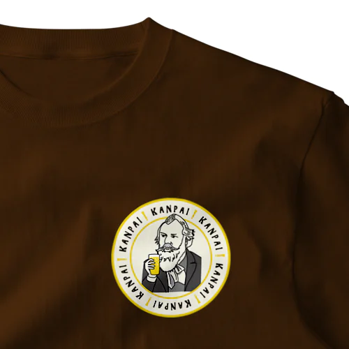 偉人 × BEER（ブラームス）ワッペン風 One Point T-Shirt