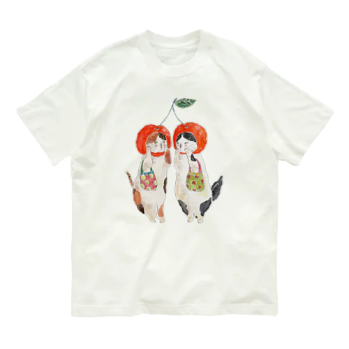 さくらんぼマダムにゃんこ Organic Cotton T-Shirt