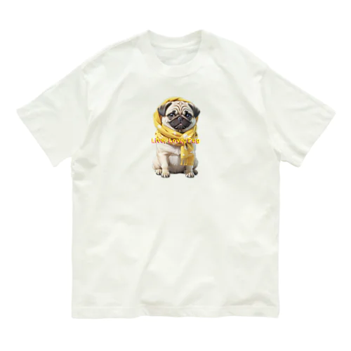 Smiling Pug, Sunshine Hug Organic Cotton T-Shirt