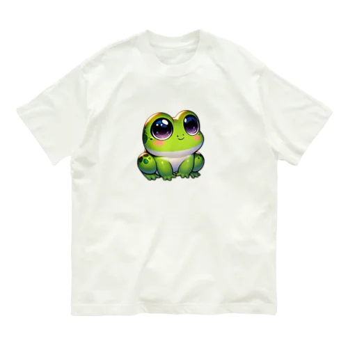 大きな瞳のかえる Organic Cotton T-Shirt