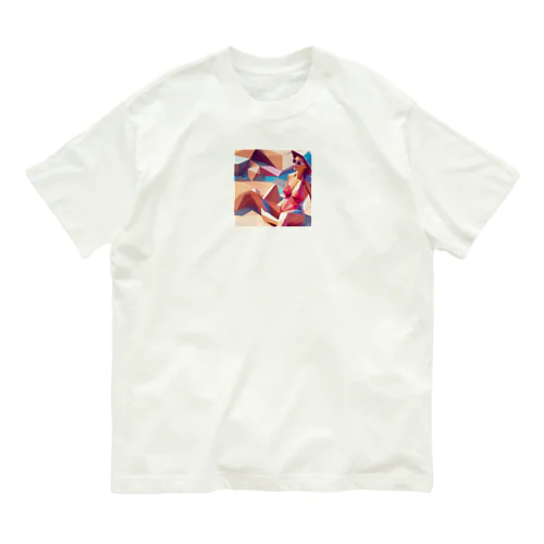ビーチで日光浴している美人 Organic Cotton T-Shirt