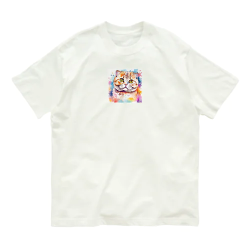 カラフルスコティッシュフォールド Organic Cotton T-Shirt