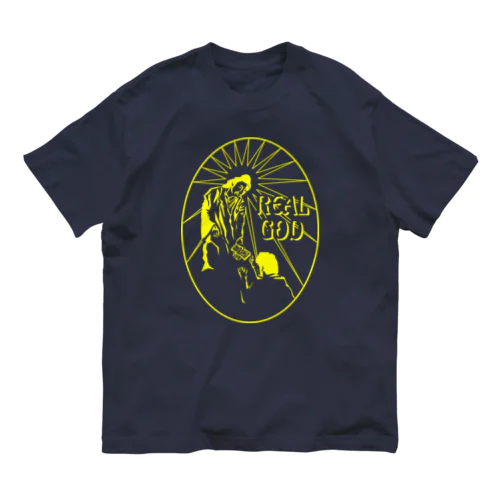 Real God1 h.t.(黄色) Organic Cotton T-Shirt