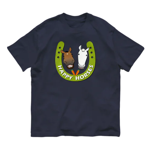 ハッピーホース（蹄鉄カラフル） Organic Cotton T-Shirt