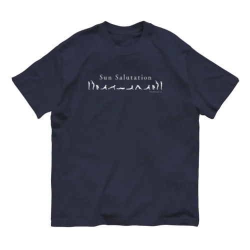 Sun Salutation（ホワイトプリント） Organic Cotton T-Shirt