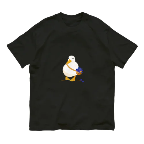 ブルーベリーを運ぶアヒル（スミクロ） Organic Cotton T-Shirt