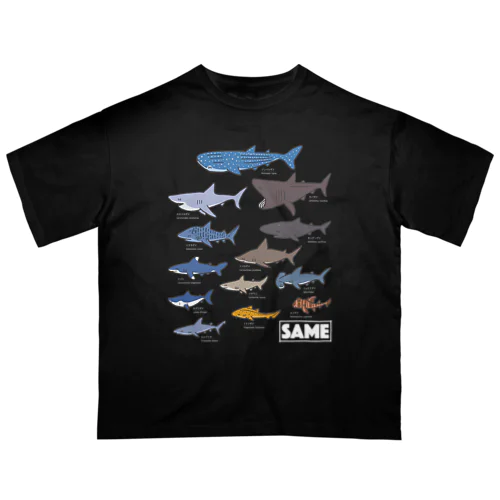 サメ図鑑_濃色ver Oversized T-Shirt