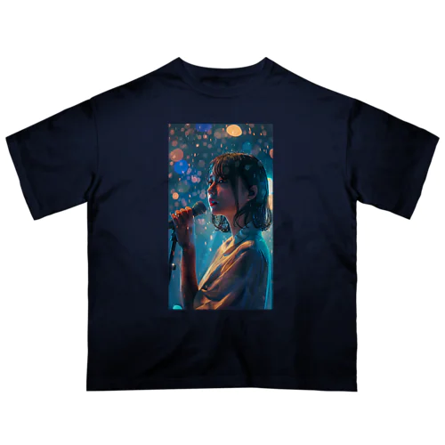 「夜に咲くメロディ」Tシャツ – シンガーと光の詩（うた） Oversized T-Shirt