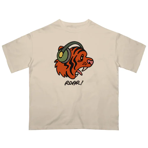ヘッドホン・タイガー Oversized T-Shirt