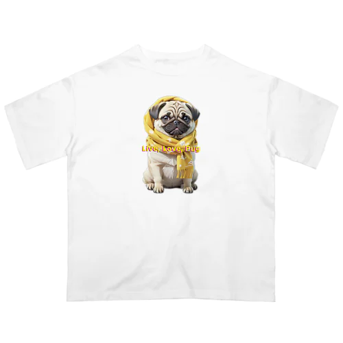 Smiling Pug, Sunshine Hug Oversized T-Shirt