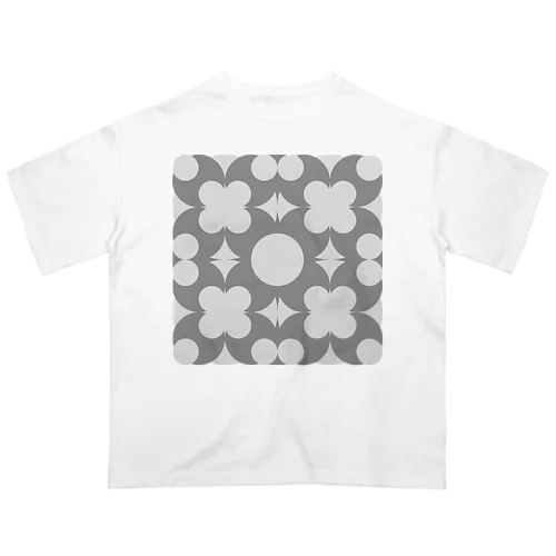 幾何学模様（モノクロと円） Oversized T-Shirt