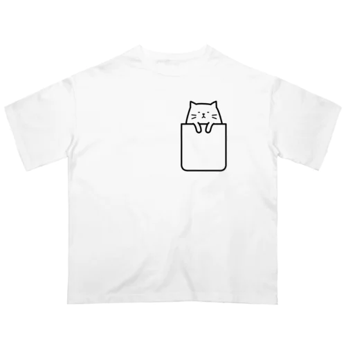 猫inポケット Oversized T-Shirt