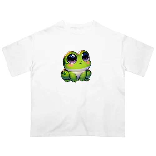 大きな瞳のかえる Oversized T-Shirt