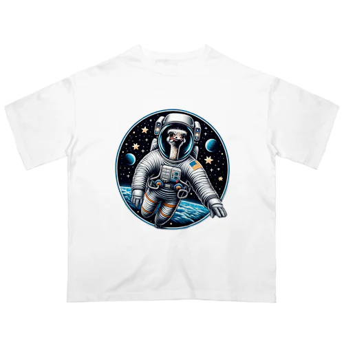 宇宙を舞う冒険心溢れるダチョウ Oversized T-Shirt