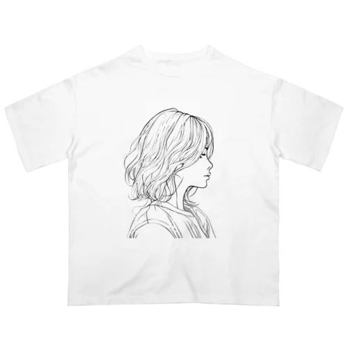 女の子横顔 Oversized T-Shirt