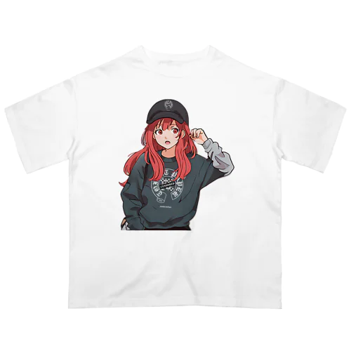 赤髪ストリート美少女 Oversized T-Shirt