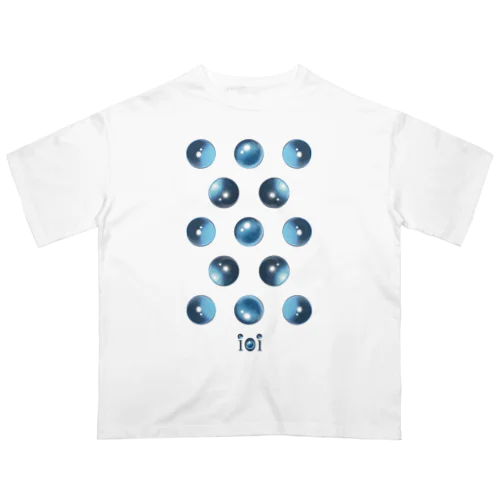 ビー玉ドット ブルー Oversized T-Shirt
