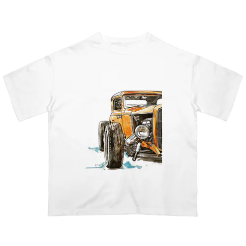 Legacy Garage | Organic Cotton T-Shirt – Hotrod Front & Rear View Oversized T-Shirt
