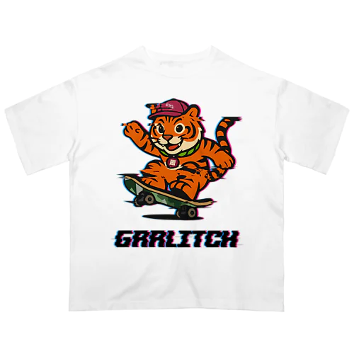 Grrlitch Tiger（グリッチ・タイガー） Oversized T-Shirt