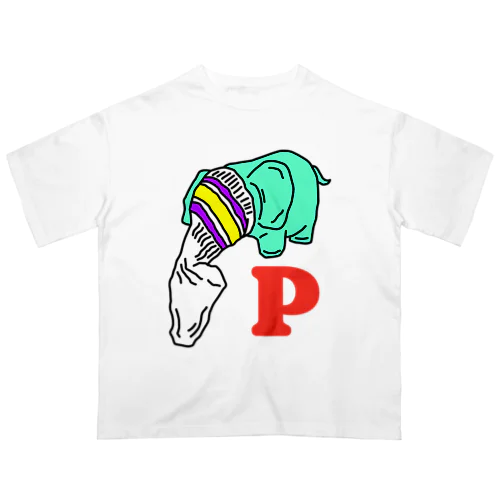 P赤Tシャツ Oversized T-Shirt