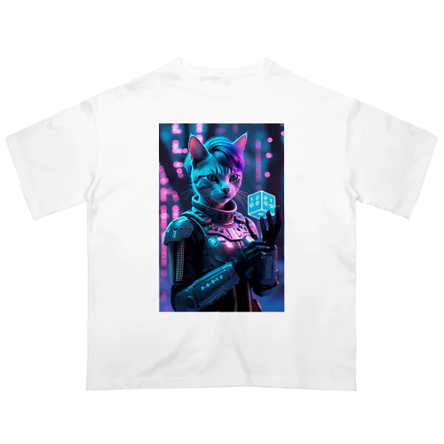 量子の選択猫 Quantum Choice Cat Oversized T-Shirt