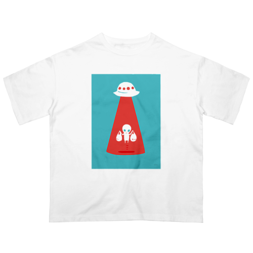 未確認Tシャツ＜お買い物帰りの宇宙人＞ Oversized T-Shirt