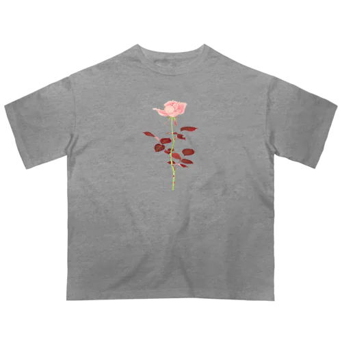 紅い葉の薔薇 Oversized T-Shirt