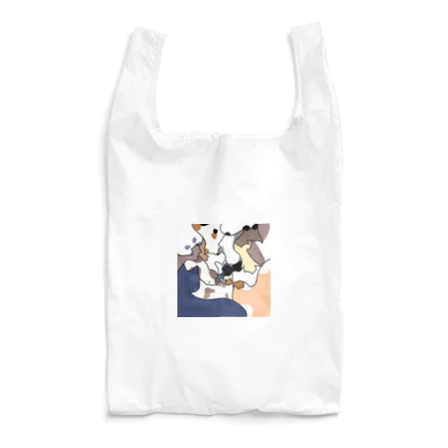 絡み合う猫と猫と猫と…　カラーver. Reusable Bag