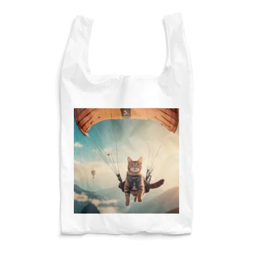 パラシュートする猫 Reusable Bag