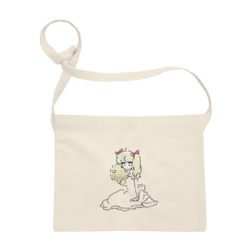 わたあめにまぎれるハムスターと女の子 Sacoche