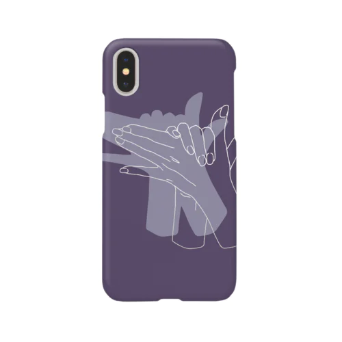 犬の手（otete）-purple iPhone Smartphone Case