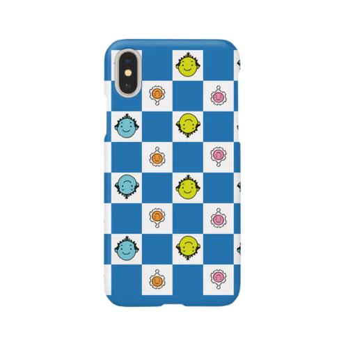 からくり青パターン iPhone Smartphone Case