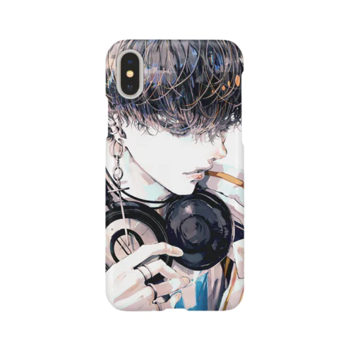 ヘッドフォンとピアスと男の子 iPhone Smartphone Case