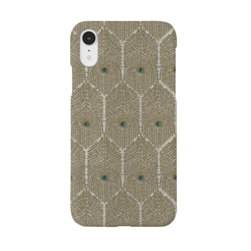 孔雀と金糸刺繍のスマホケース　孔雀の羽スマートフォンケース　ラメ　クジャク　翼　ヴィンテージ　  iPhone Smartphone Case