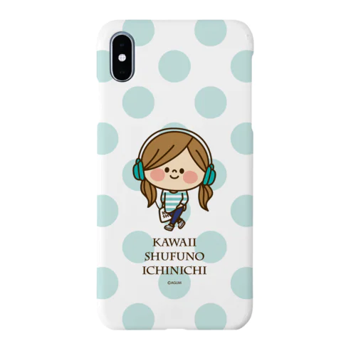 かわいい主婦の1日ドット（ミント） iPhone Smartphone Case