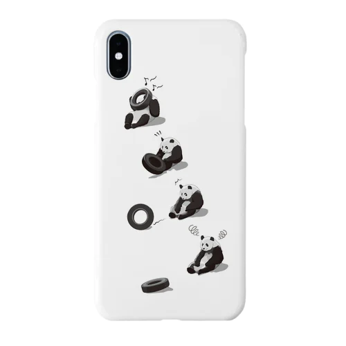 タイヤ大好きパンダ（white） iPhone Smartphone Case