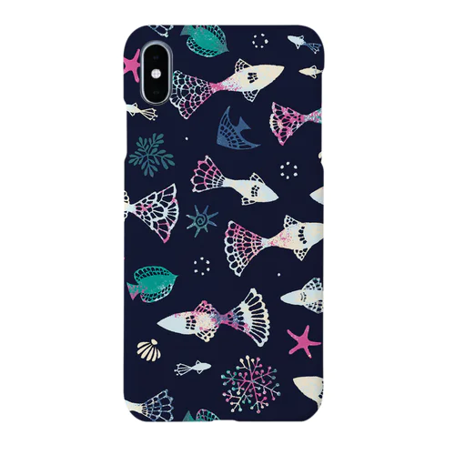 Lacy Fish／ネイビー iPhone Smartphone Case