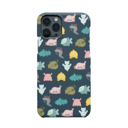 ドット深海魚(ネイビー) iPhone Smartphone Case