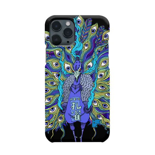 百目乃孔雀　拡大黒ver. ハードタイプ スマホケース iPhone Smartphone Case