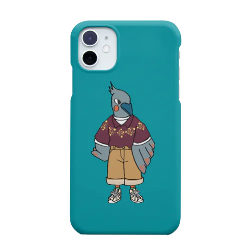 トリ×柄シャツ iPhone Smartphone Case