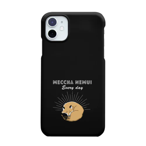 MECCHA NEMUI きつね BLACK iPhone Smartphone Case
