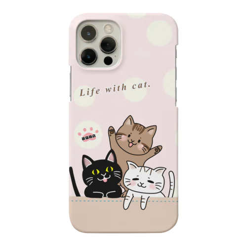 3丁目の仲良し猫☆ピンク iPhone Smartphone Case