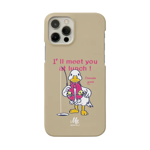 CT76あひるのおひるさんのサカナ釣り*ブラウン iPhone Smartphone Case